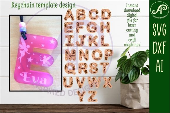 Download Fairy Theme Tag Letter Designs Keychain - Fairy theme Collection