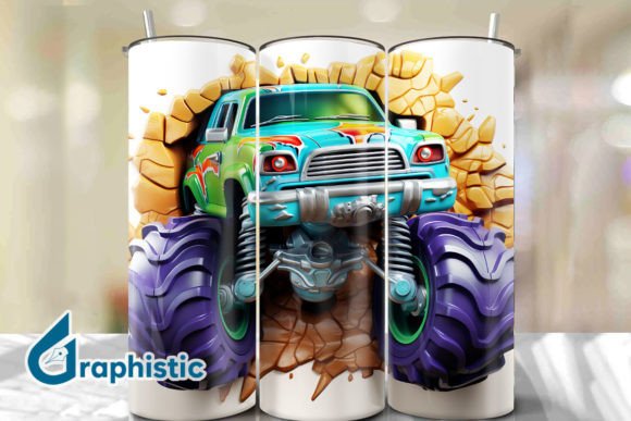 Download Monster Truck 3D Smashed Wall Art 15 - Premium Bundle