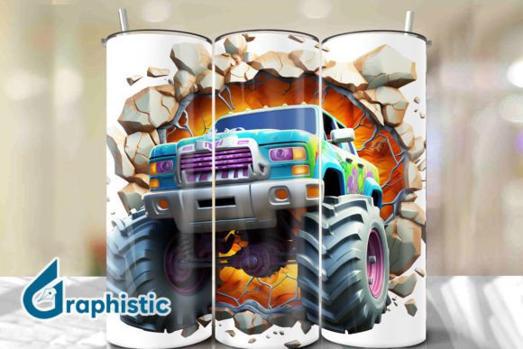 Download Monster Truck 3D Smashed Wall Art 14 - Premium Bundle