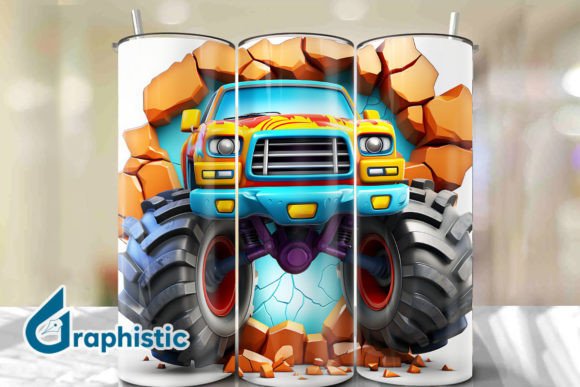 Download Monster Truck 3D Smashed Wall Art 17 - Premium Resources