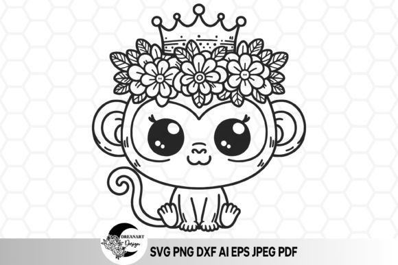 Download Cute Floral Monkey SVG Cut Files - Monkey svg Collection