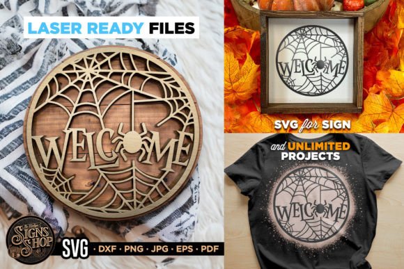 Download Welcome Spider Web | Halloween SVG Sign - Svg sign Collection