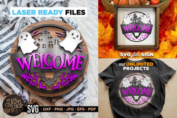 Download Welcome 3D Sign | Halloween SVG Sign - Svg sign Collection