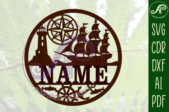 Download Nautical Name Sign SVG Cut File - Nautical name sign Collection